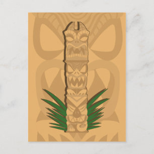 Dinosaur Tiki Totem Postcard
