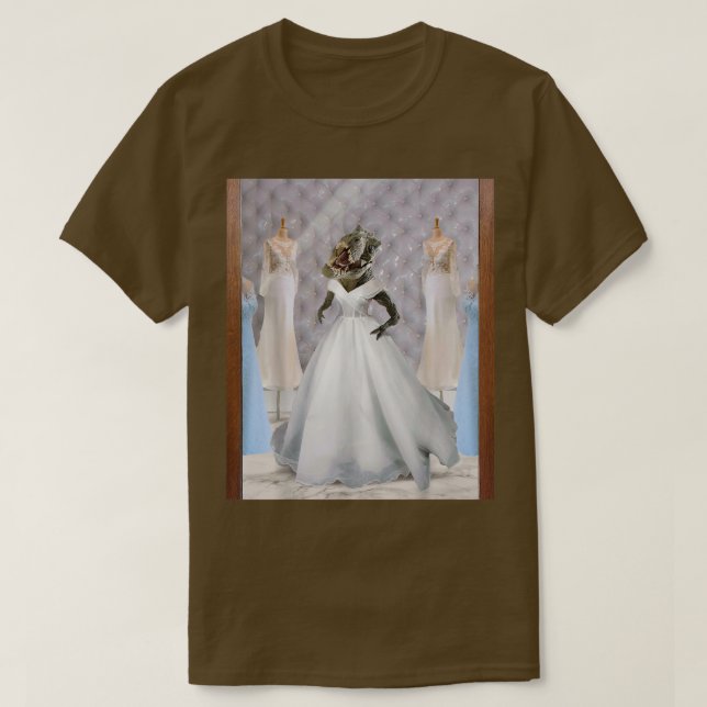 Dinosaur TRe Bride Wearing Wedding Dress Bridal Fu T-Shirt (Design Front)
