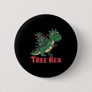 Dinosaur Tree Rex Christmas Men Boys Kids Toddler  6 Cm Round Badge