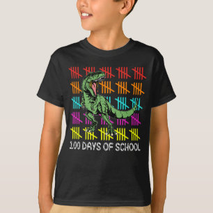 Dinosaur Trex Happy 100th Day Of School Boys Kids T-Shirt