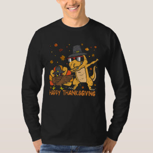 Dinosaur Trex Thanksgiving  For Boys Pilgrim Hat T T-Shirt