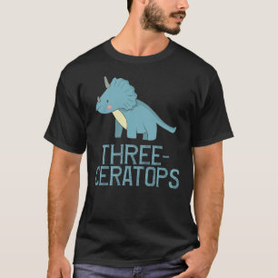 Dinosaur triceratops birthday Tshirt for three yea