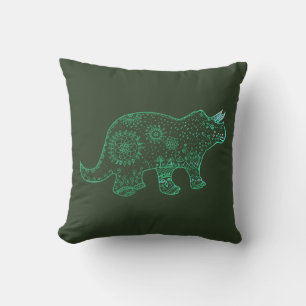 Dinosaur, Triceratops drawing Cushion