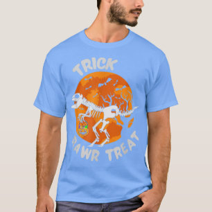 Dinosaur Trick Rawr Treat Halloween Spooky Fun Can T-Shirt