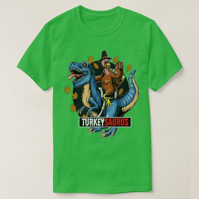 Dinosaur Turkeysaurus Boys Turkey Saurus T rex Pil T-Shirt (Design Front)