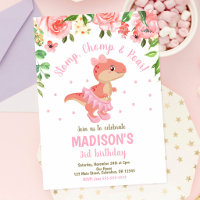 Dinosaur Tutu Ballerina Pink Floral Birthday