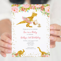 Dinosaur Tutu Tea-Rex Tutu Invitation