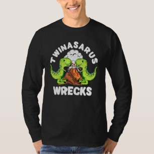 Dinosaur Twin Brothers Twinasaurus Wrecks T-Rex Vo T-Shirt
