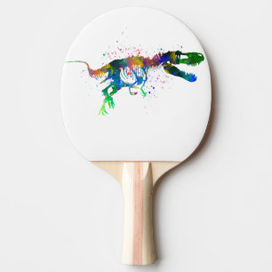 dinosaur Tyrannosaurus rex watercolor silhouette Ping Pong Paddle