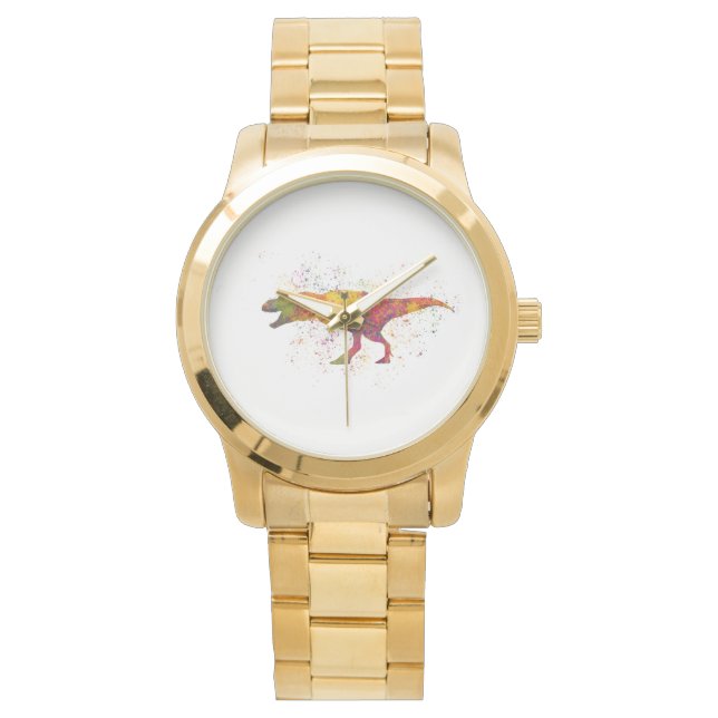 dinosaur Tyrannosaurus rex watercolor silhouette Watch (Front)
