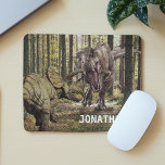 Dinosaur Tyrannosaurus Triceratops  Personalised  Mouse Pad<br><div class="desc">This design may be personalised by choosing the Edit Design option. You may also transfer onto other items. Contact me at colorflowcreations@gmail.com or use the chat option at the top of the page if you wish to have this design on another product or need assistance. See more of my designs...</div>