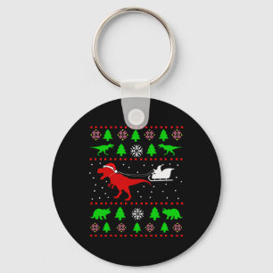 Dinosaur Ugly Christmas For Adults Kids  Key Ring