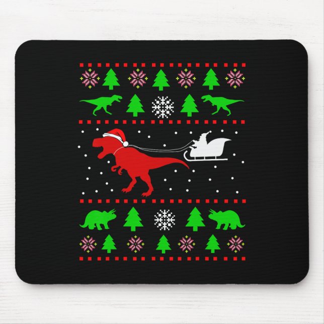 Dinosaur Ugly Christmas For Adults Kids  Mouse Pad (Front)