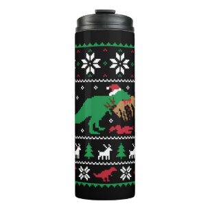 Dinosaur Ugly Christmas Funny Christmas   Thermal Tumbler