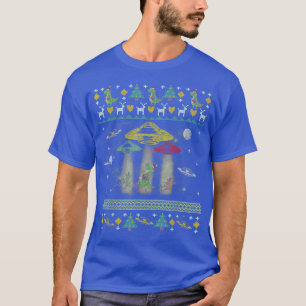 Dinosaur Ugly Christmas Sweater Alien UFO T Re Abd