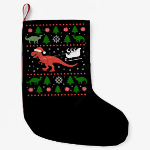 Dinosaur Ugly Christmas Sweater Dino T-rex Small Christmas Stocking
