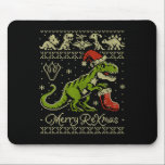 Dinosaur Ugly Christmas Sweater - Funny Christmas  Mouse Pad<br><div class="desc">Dinosaur Ugly Christmas Sweater - Funny Christmas</div>