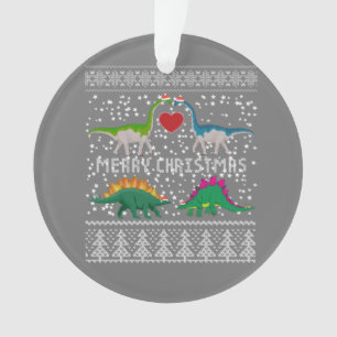 Dinosaur Ugly Christmas Sweater Funny Xmas Gift Ornament