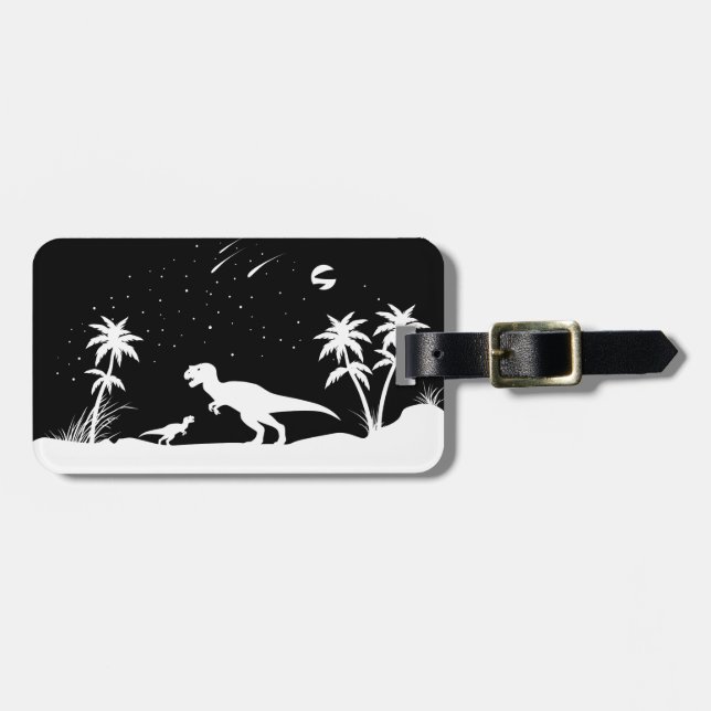 Dinosaur Under The Stars Luggage Tag (Front Horizontal)