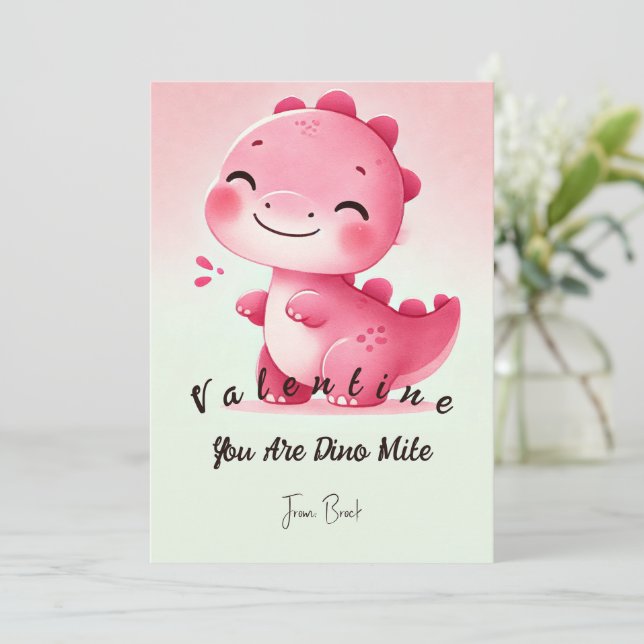 Dinosaur Valentine Cards (Standing Front)