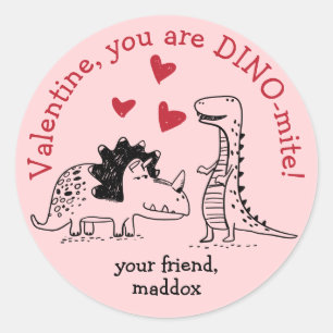 Dinosaur Valentine Sticker