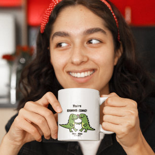 Dinosaur valentines   coffee mug
