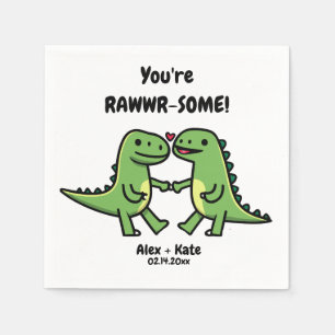 Dinosaur Valentines Napkin