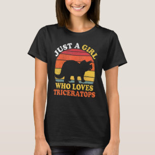 Dinosaur Vintage Just A Girl Who Loves Triceratops T-Shirt