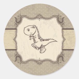 Dinosaur Vintage Retro Classic Round Sticker