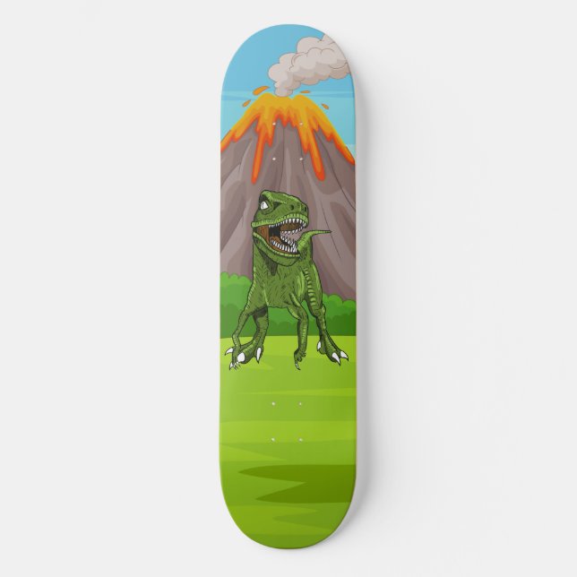 Dinosaur Volcano Prehistoric Era Skateboard (Front)