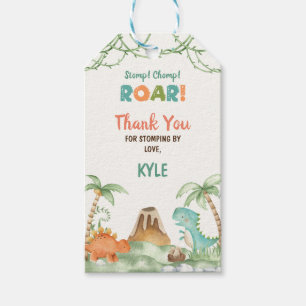 Dinosaur Watercolor Birthday  Gift Tags