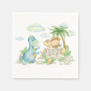 Dinosaur Watercolor Napkin