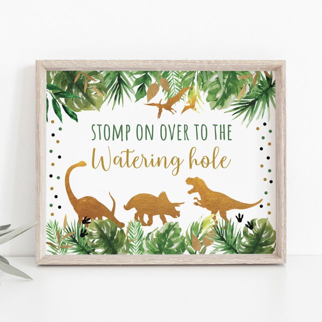 Dinosaur Watering Hole Birthday Sign (Creator Uploaded)