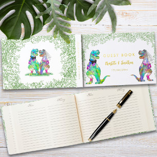 Dinosaur Wedding Gold Foil Guest Book