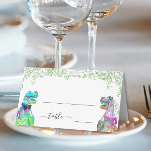 Dinosaur Wedding Guest Name Place Card