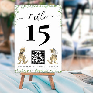 Dinosaur Wedding QR Code Table Number