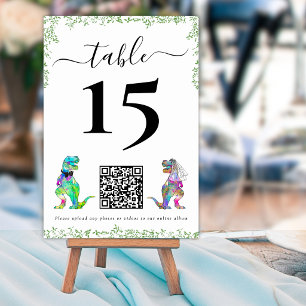 Dinosaur Wedding QR Code Table Number