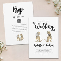 Dinosaur Wedding T-Rex Bride and Groom