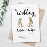 Dinosaur Wedding T-Rex Bride and Groom