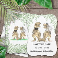 Dinosaur Wedding T-Rex Bride and Groom