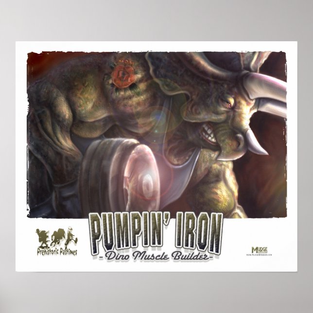 Dinosaur Weightlifter Poster (Front)