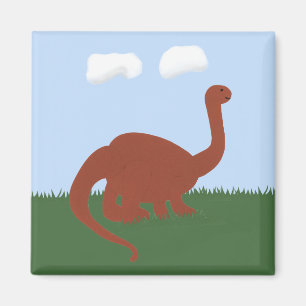 Dinosaur Whimsical Cartoon Art Magnet