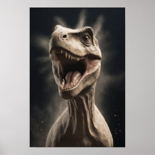 Dinosaur Wild Animal Elegant Dramatic Portrait Art Poster