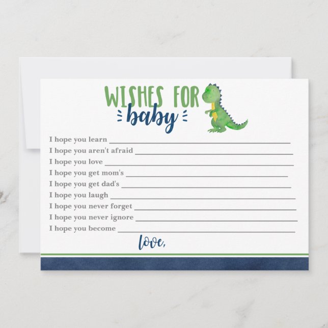 Dinosaur Wishes for Baby Card (Front)