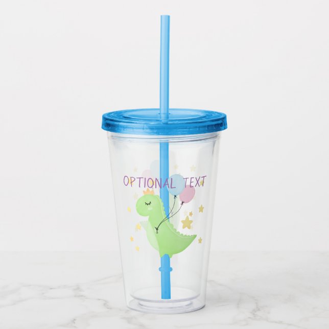 Dinosaur with Balloons  Acrylic Tumbler (Front)