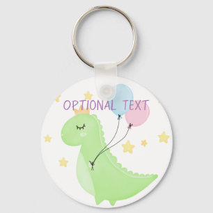 Dinosaur with Balloons  Key Ring