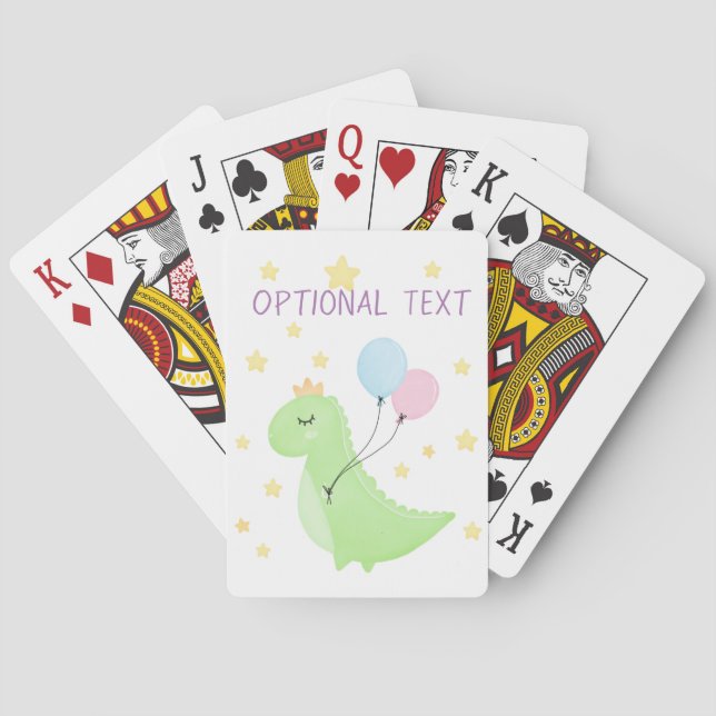 Dinosaur with Balloons  Playing Cards (Back)