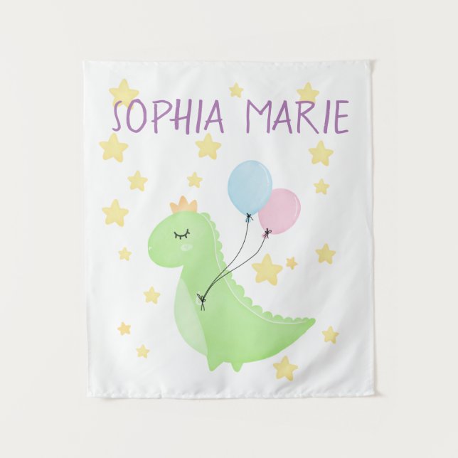 Dinosaur with Balloons Tapestry (Front)