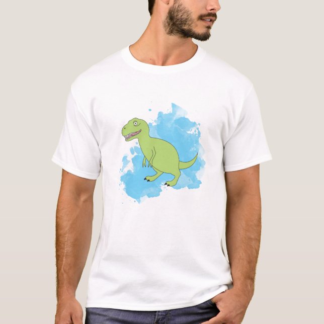Dinosaur with Blue Paint T-Shirt (Front)