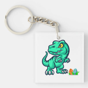 dinosaur with eggs key ring